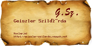Geiszler Szilárda névjegykártya